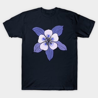 Colorado State Flower : Rocky Mountain Columbine T-Shirt